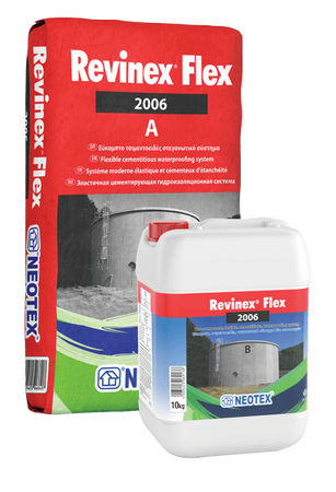Двухкомпонентная полимерцементная гидроизоляционная система Revinex® Flex 2006 34 Кг