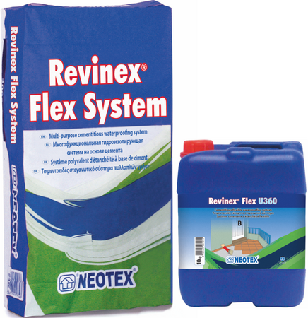 Полимерцементная двухкомпонентная гидроизоляция Revinex Flex U360 A+B 35кг